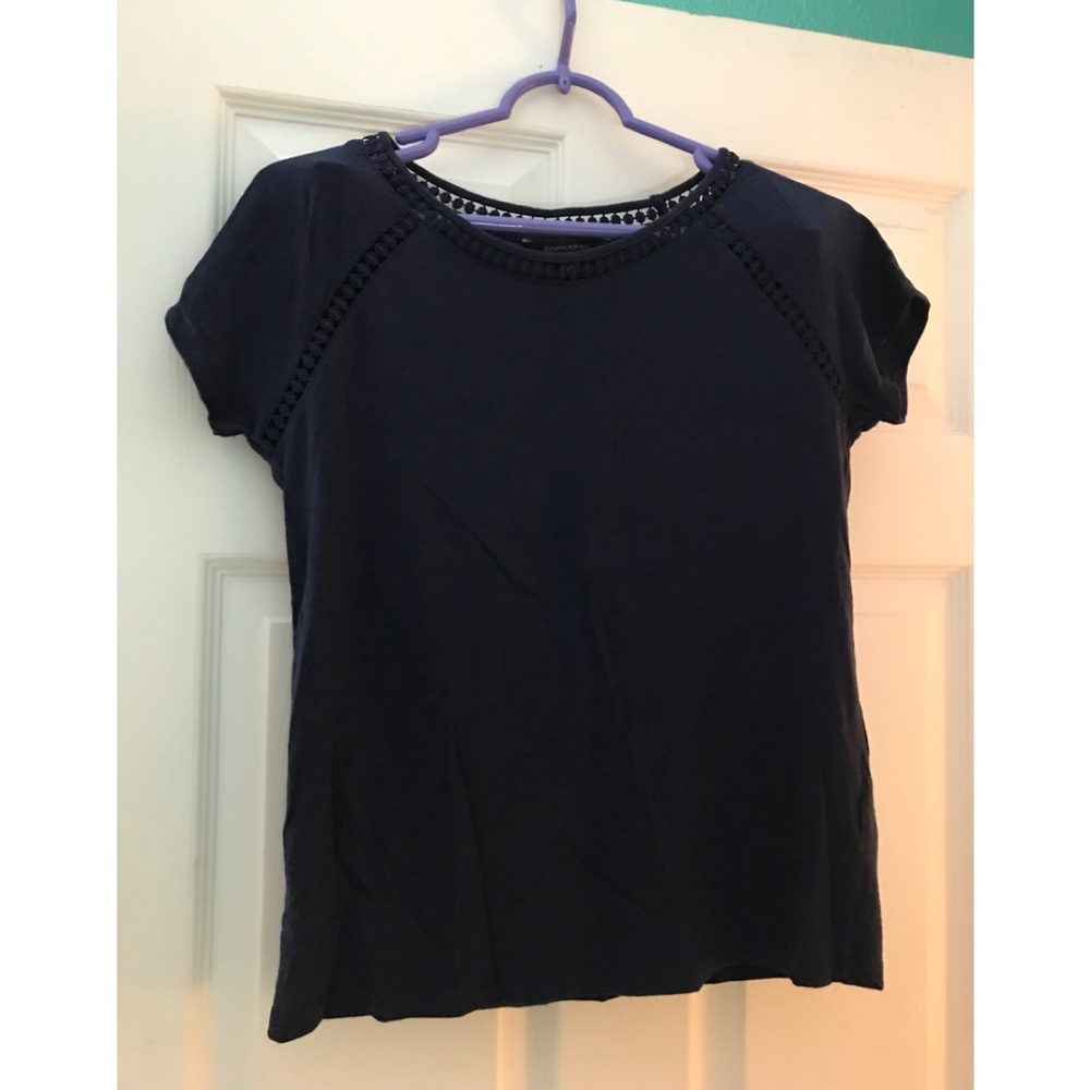 Dark Blue top with cut out details